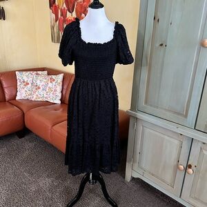 LC Lauren Conrad Black Midi Dress